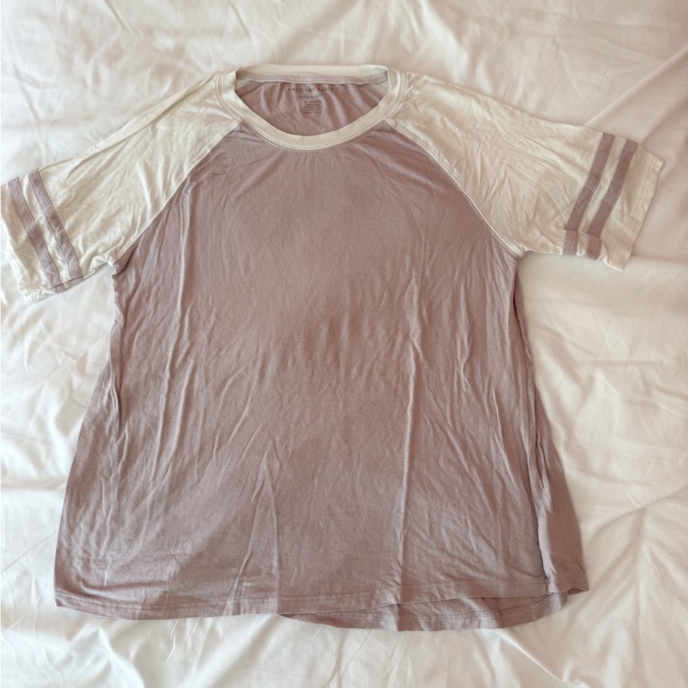 American Eagle Soft & Sexy Light Purple Baseball Tee Size XS